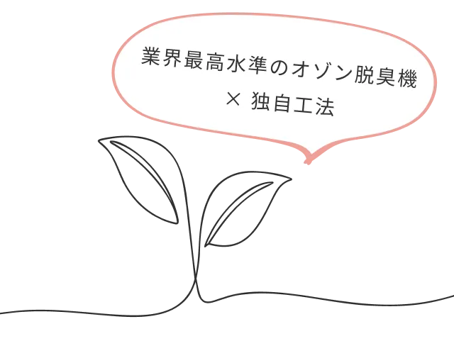 業界最高水準のオゾン脱臭機 × 独自工法